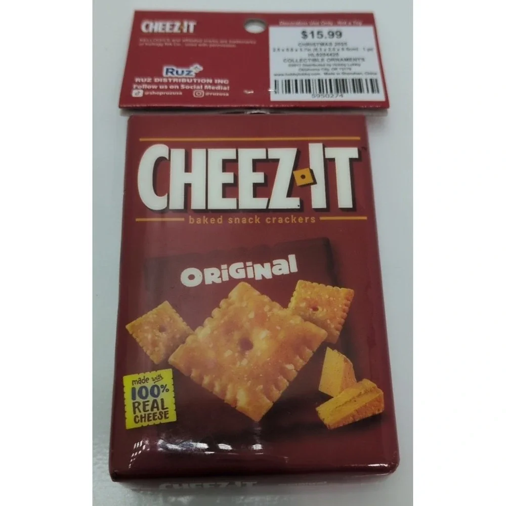 Cheez-It‎ Original Snack Box Christmas Ornament Red New NWT Novelty Foodie Gift